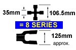 9990 Series Universal Joints and Matching Quick Release Yokes Suit popular Driveshafts.